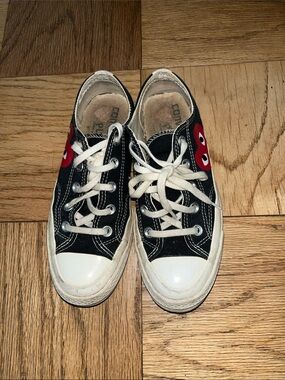 Comme des Garcons Black Converse With Red heart
